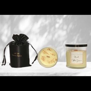 24k gold shimmer soy crackling wood wick candles